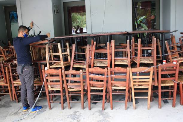 Cleaning and maintaining outdoor seating areas for restaurants